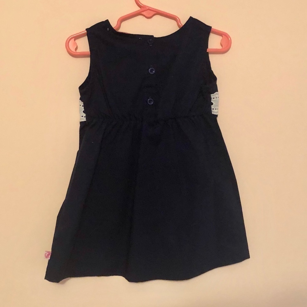 5/$25 Sophie and Sam navy & eyelet lace empire dress - Picture 4 of 4